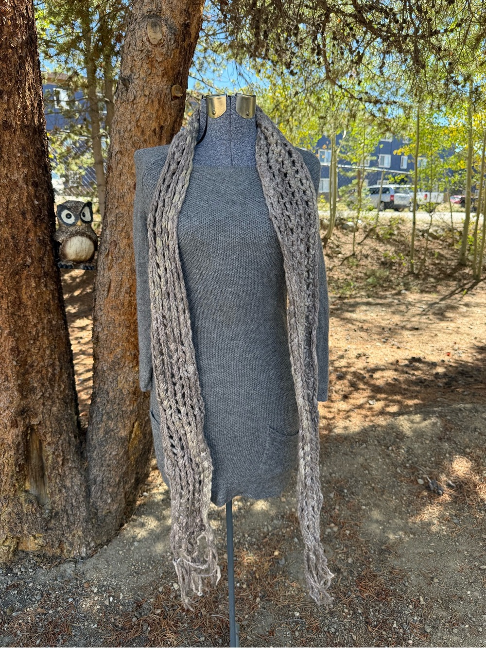Banana Republic Neutrals Crochet Scarf